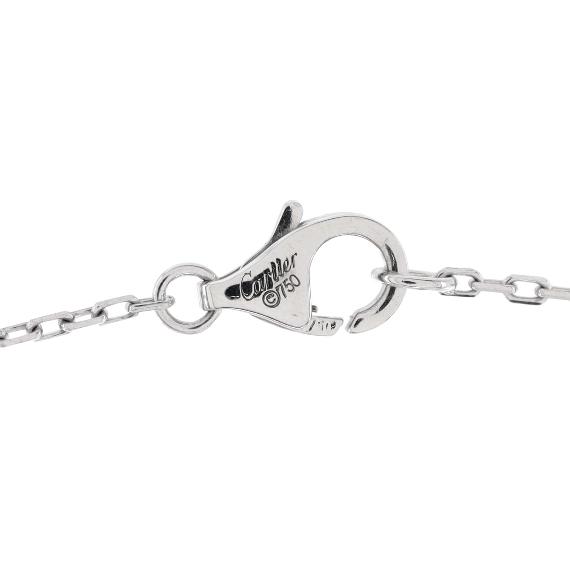 Scarab Pendant Necklace 18K White Gold with 2 Diamonds