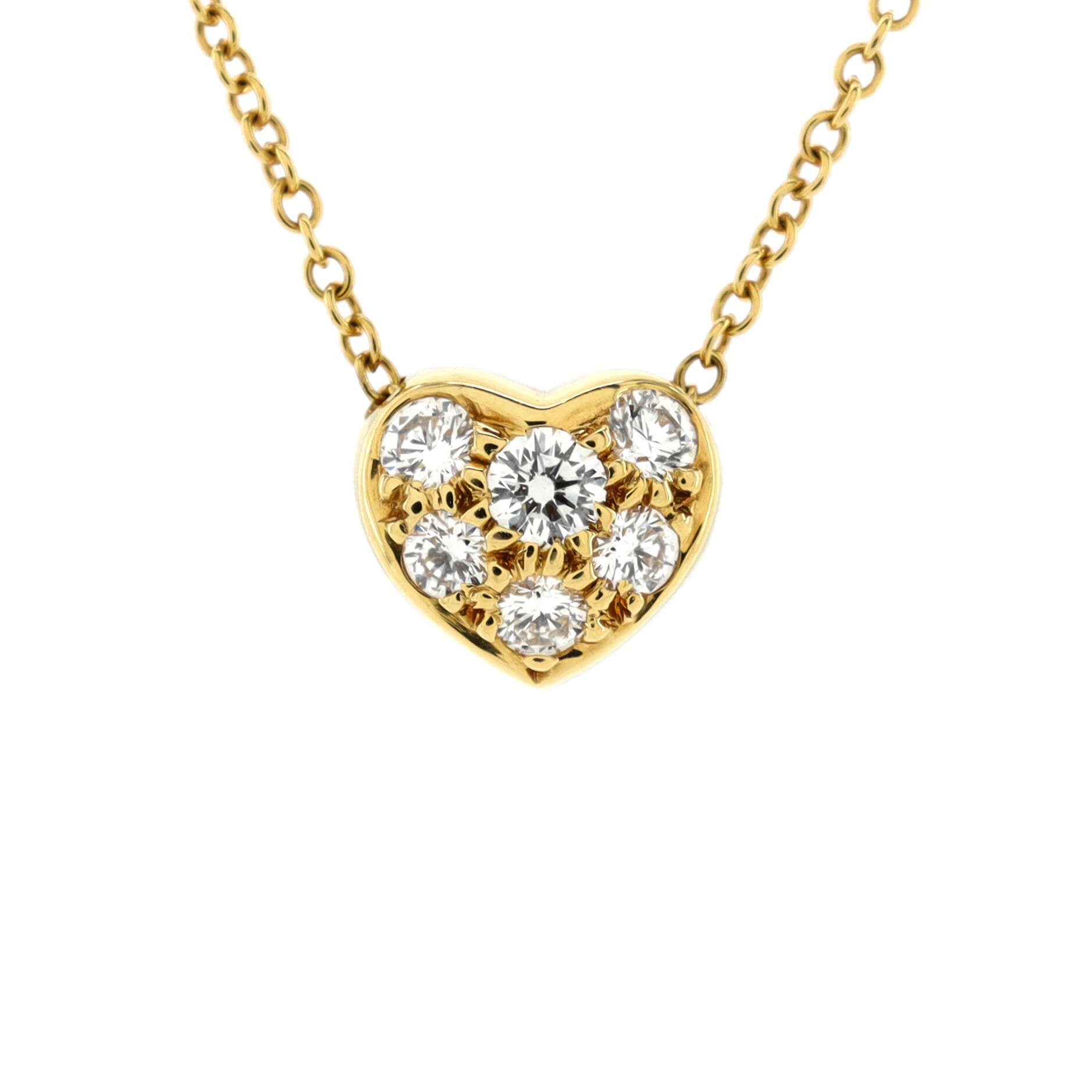 Heart Pendant Necklace 18K Yellow Gold with Diamonds