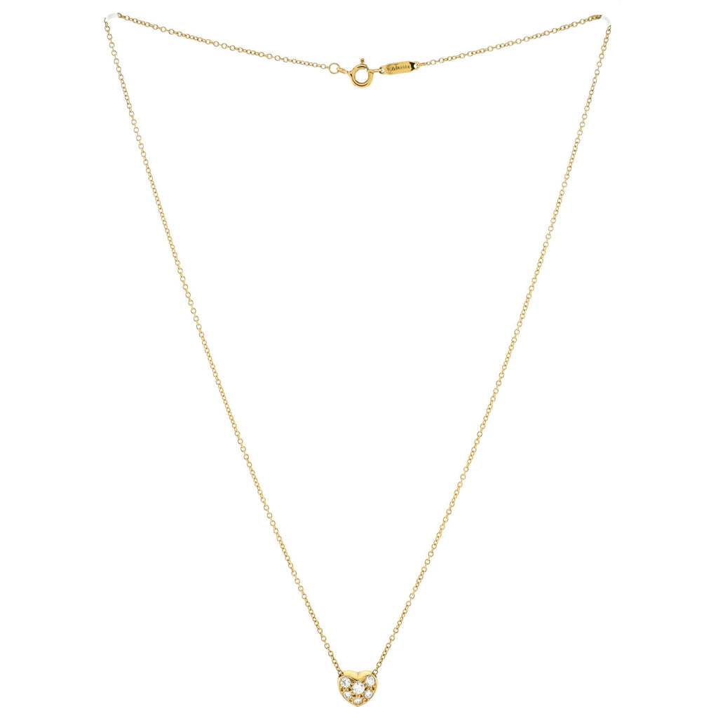 Heart Pendant Necklace 18K Yellow Gold with Diamonds