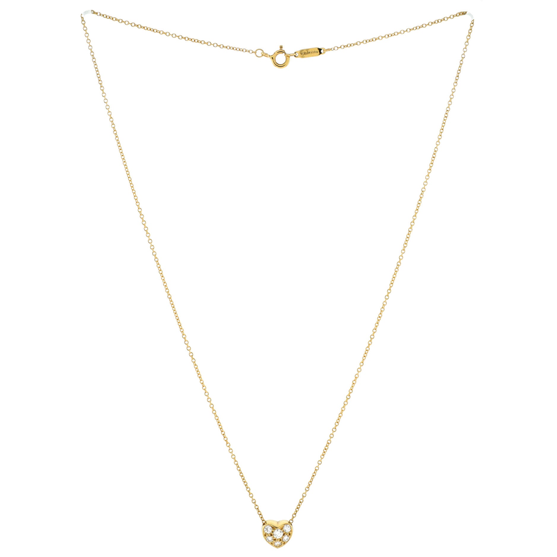Heart Pendant Necklace 18K Yellow Gold with Diamonds