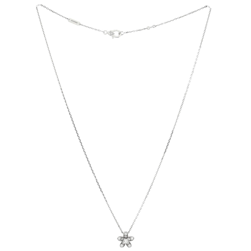 Socrate Flower Pendant Necklace 18K White Gold and Diamonds