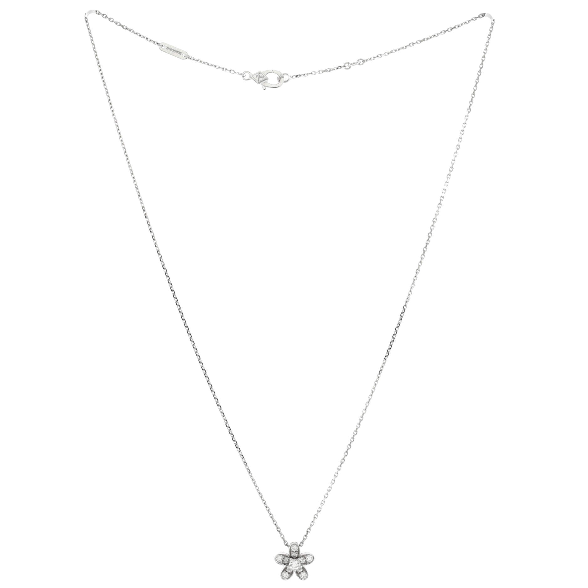 Socrate Flower Pendant Necklace 18K White Gold and Diamonds