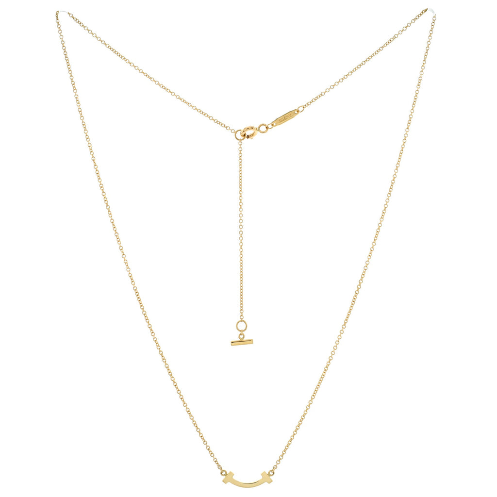 T Smile Pendant Necklace 18K Yellow Gold Mini