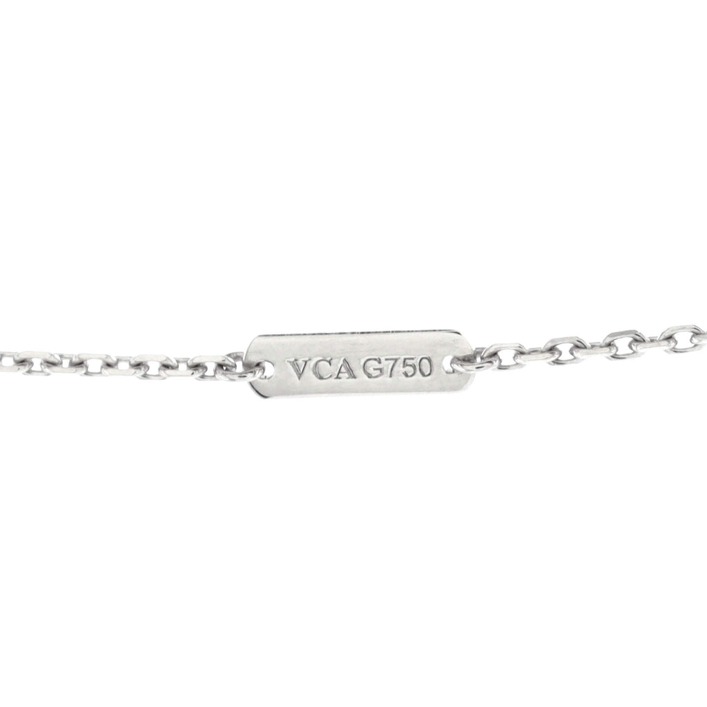 Vintage Alhambra Pendant Necklace 18K White Gold and Mother of Pearl