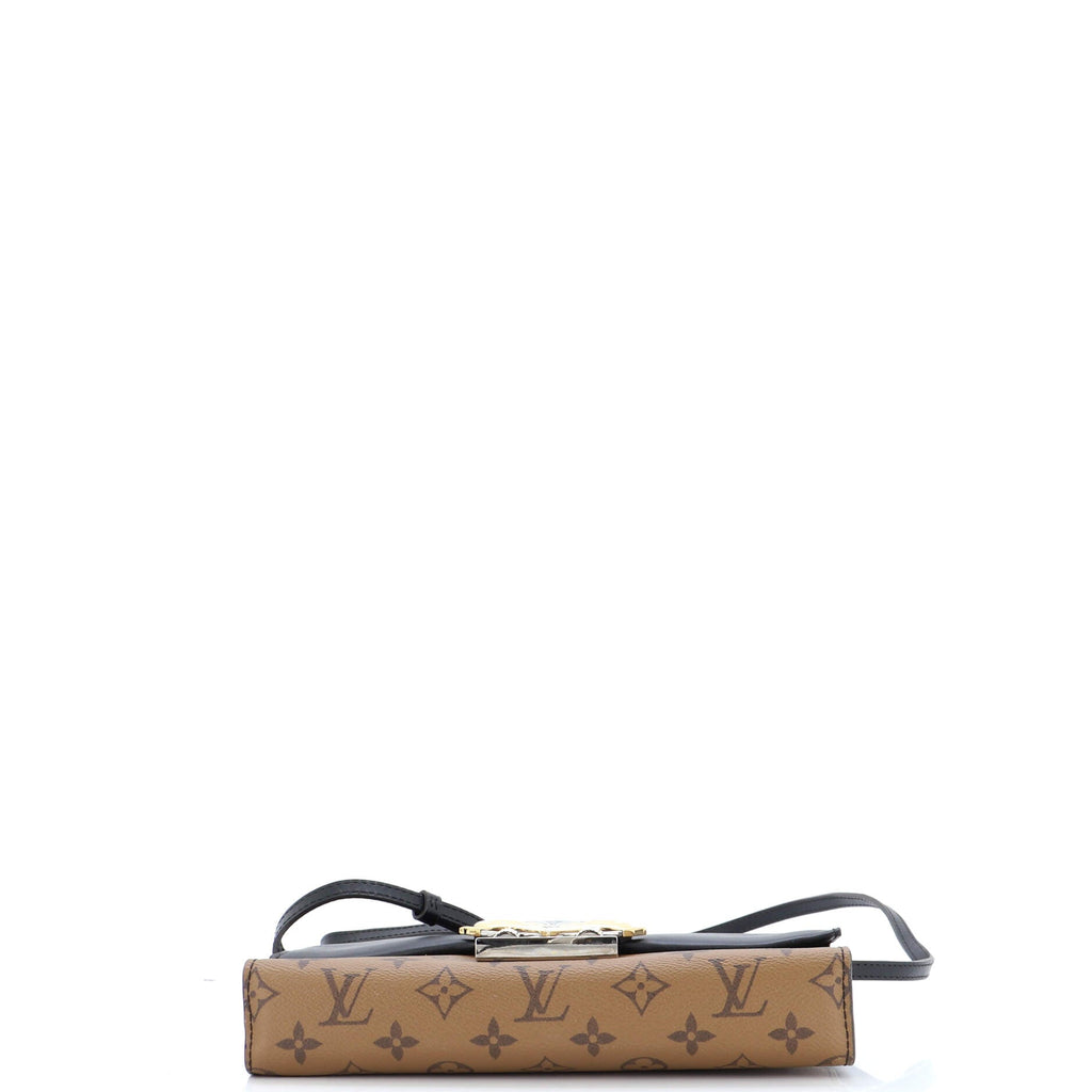 Column Clutch Reverse Monogram Canvas with Calfskin