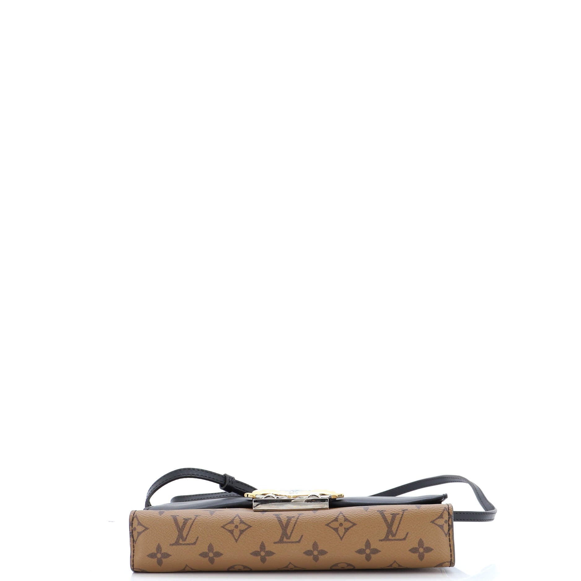 Column Clutch Reverse Monogram Canvas with Calfskin