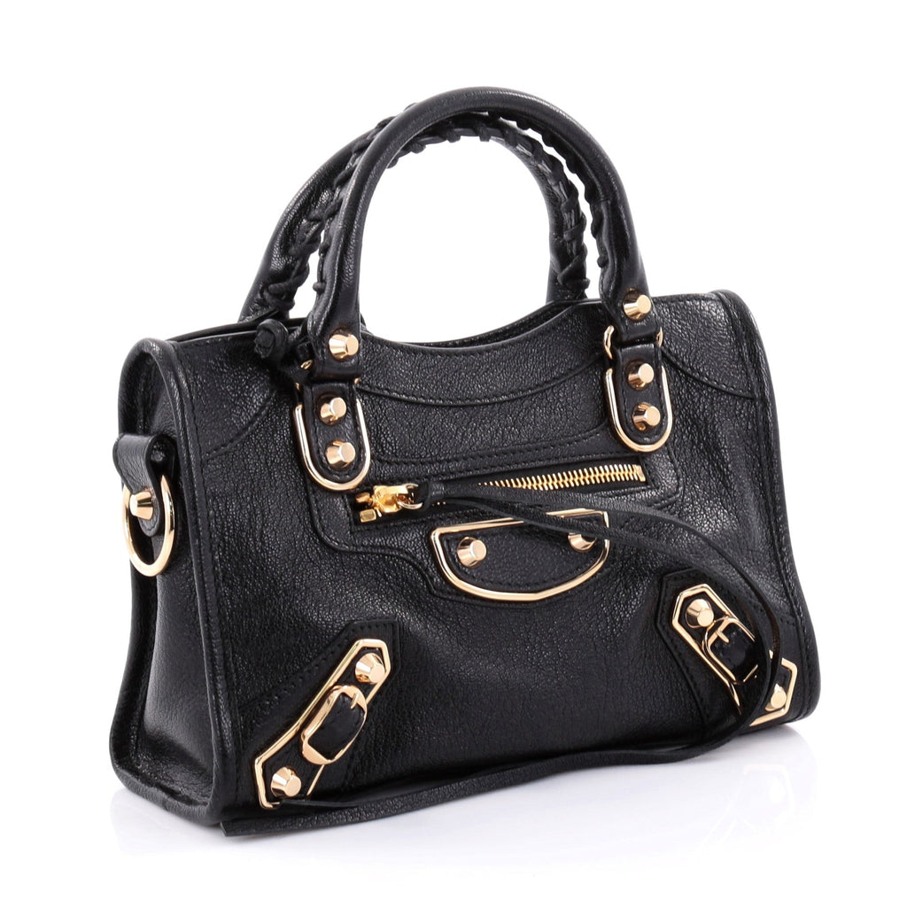 City Classic Metallic Edge Handbag Leather Mini