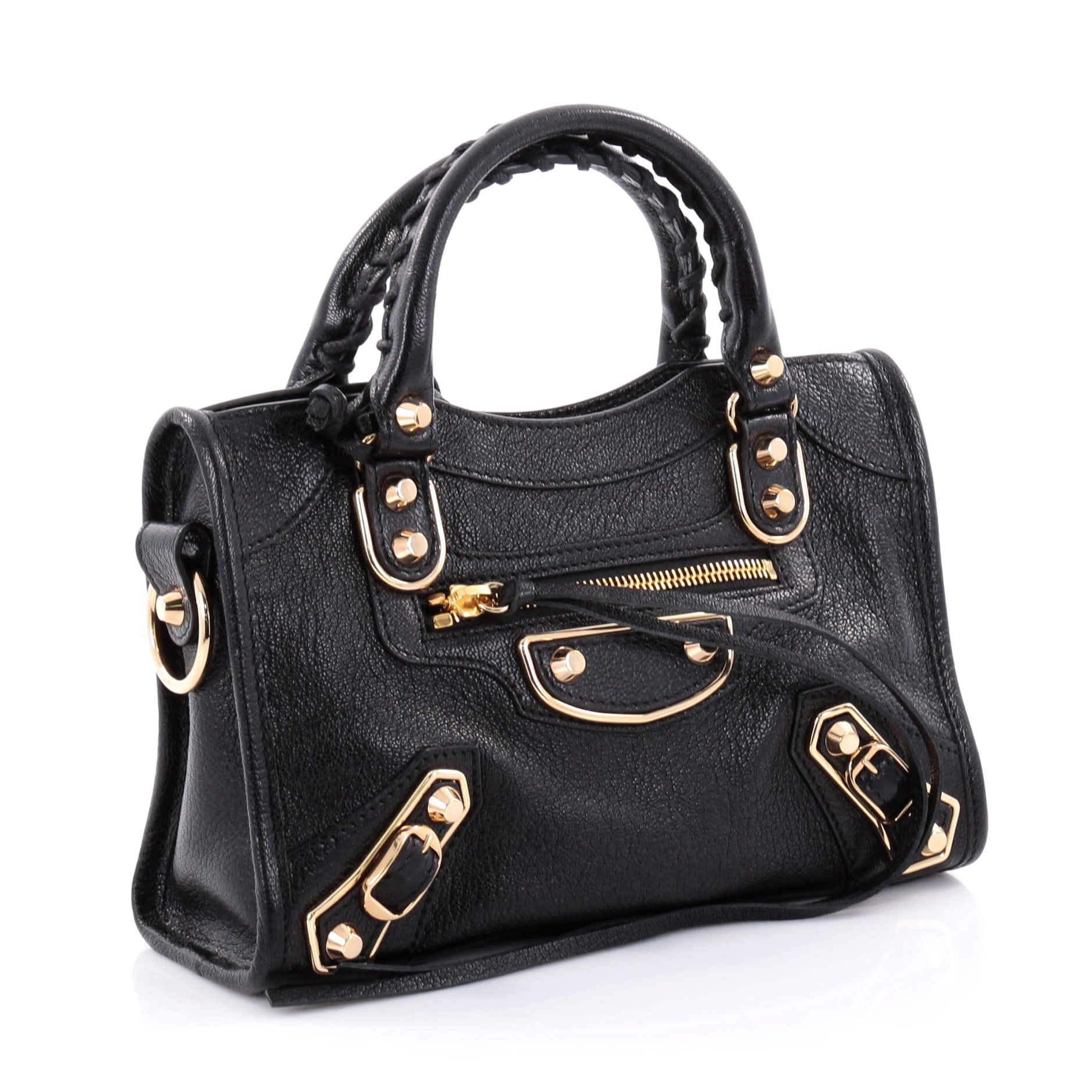 City Classic Metallic Edge Handbag Leather Mini