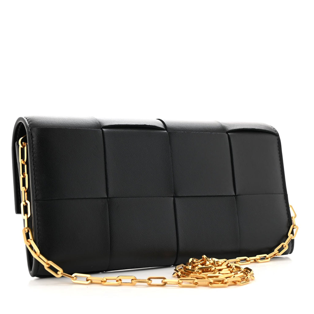 Nappa Maxi Intrecciato Cassette On Chain Black