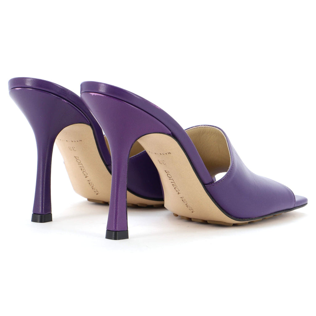 Women's Stretch Mule Heeled Sandals Leather