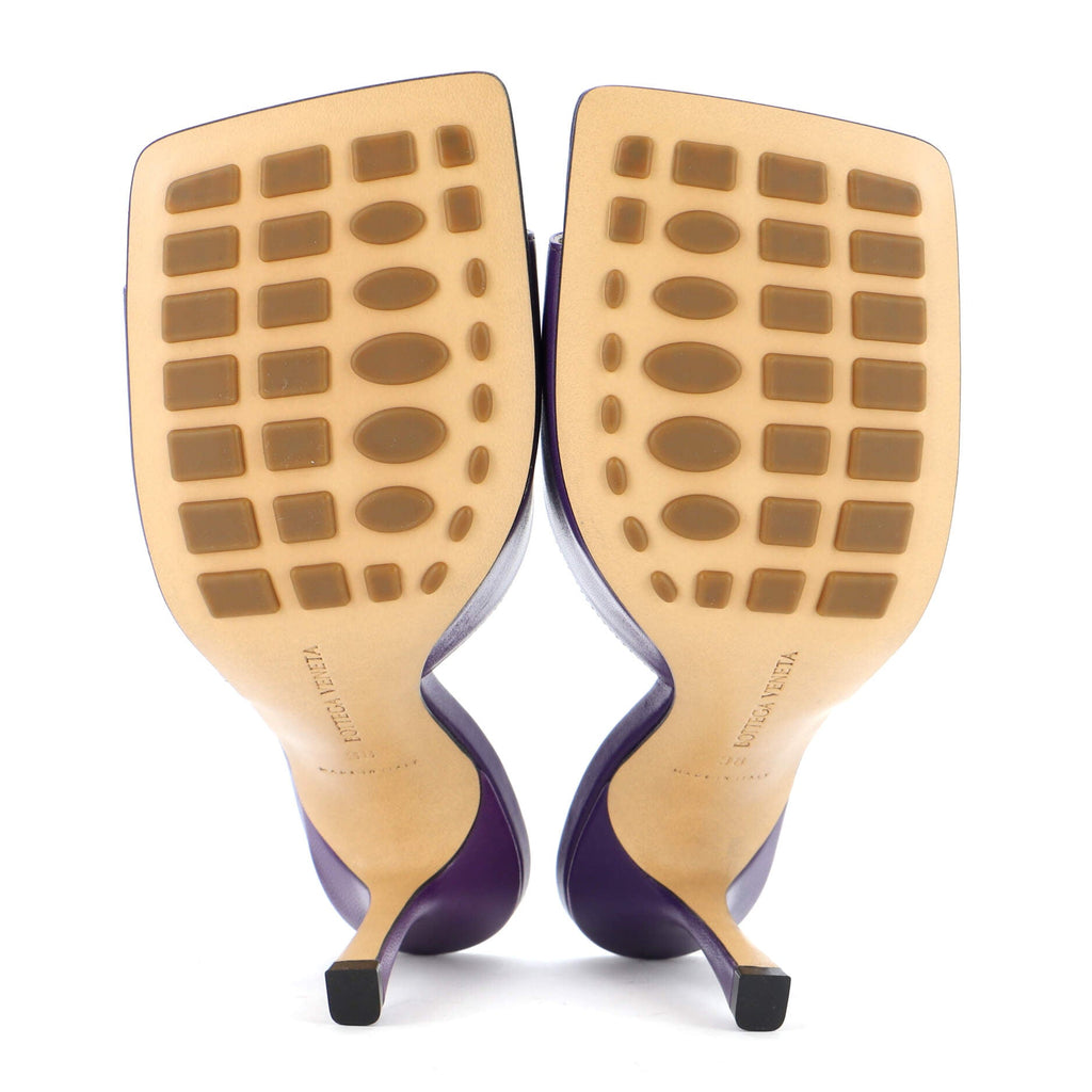 Women's Stretch Mule Heeled Sandals Leather