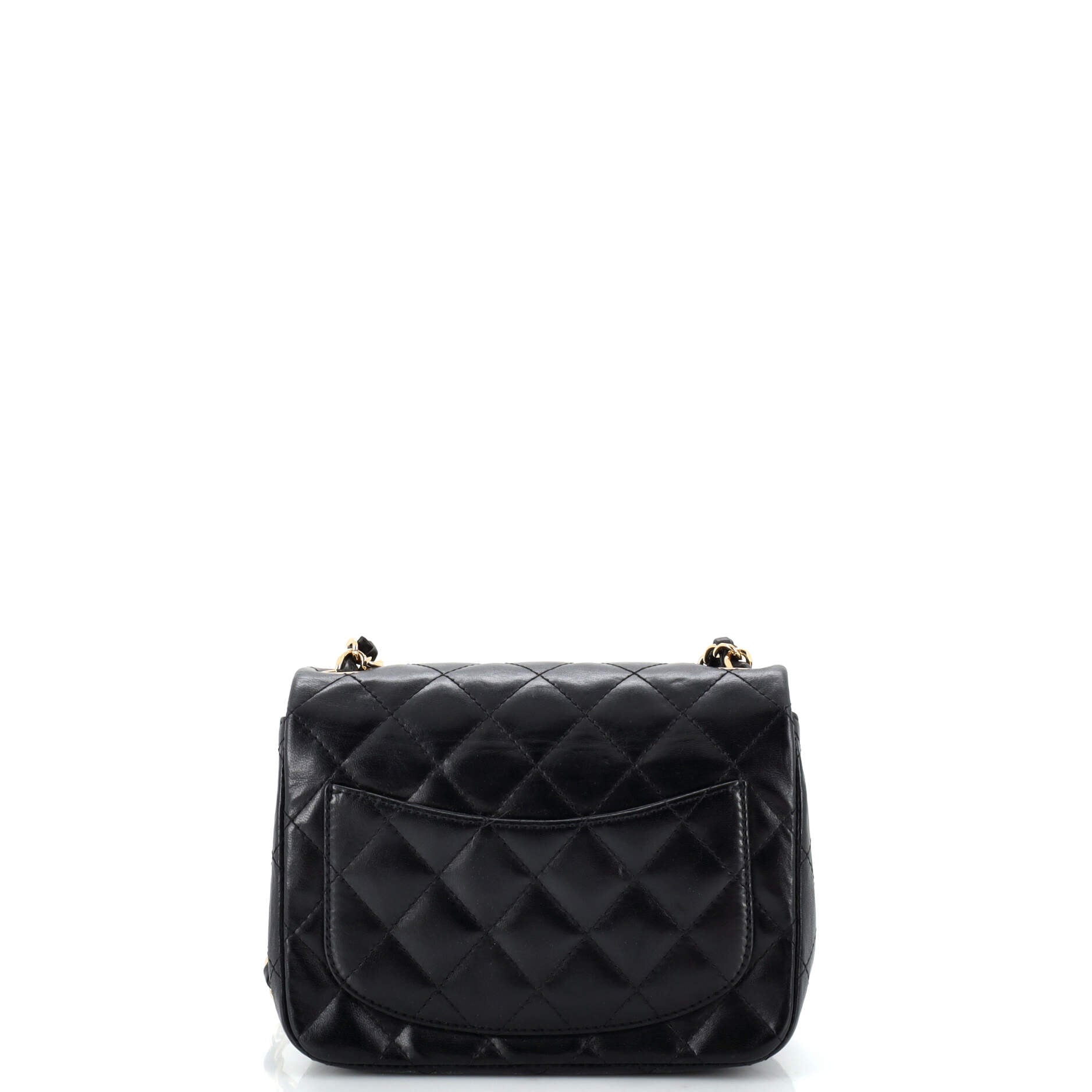 Vintage Square Classic Single Flap Bag Quilted Lambskin Mini