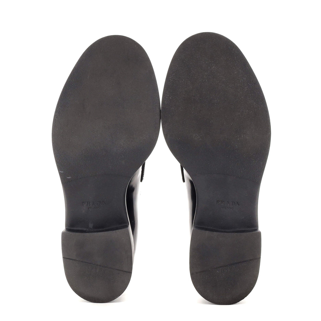 Women's Triangle Logo Loafers Spazzolato Leather