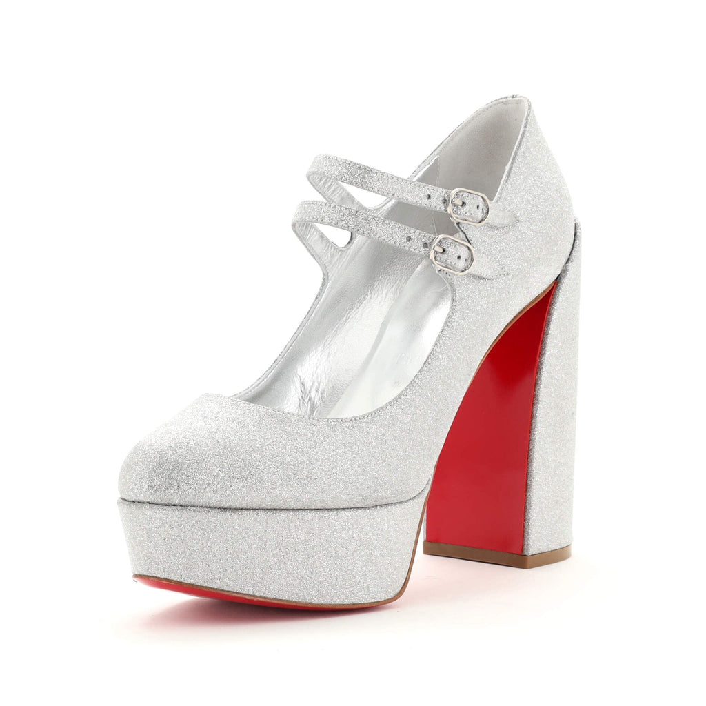 Women's Movida Mary Jane Platform Pumps Glitter 130