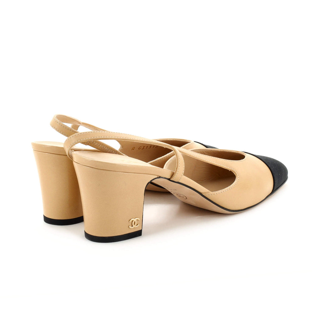 Women’s Cap Toe Slingback Pumps Leather