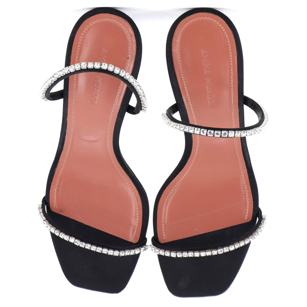 Women's Gilda Heeled Sandals Satin with Crystals 70