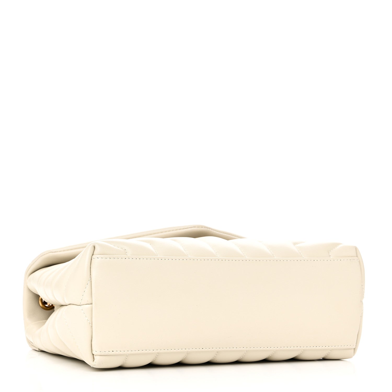 Calfskin Y Quilted Monogram Small Loulou Chain Satchel Crema Soft