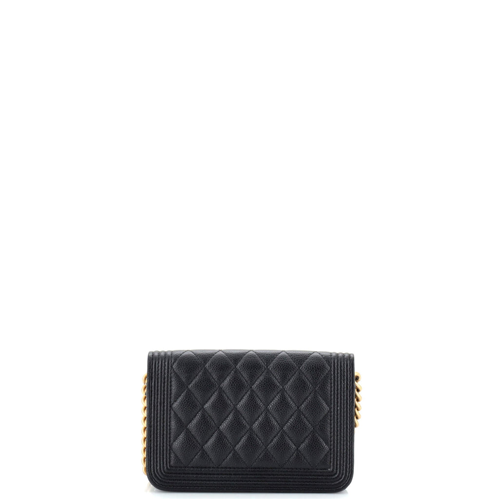 Boy Wallet on Chain Quilted Caviar Mini