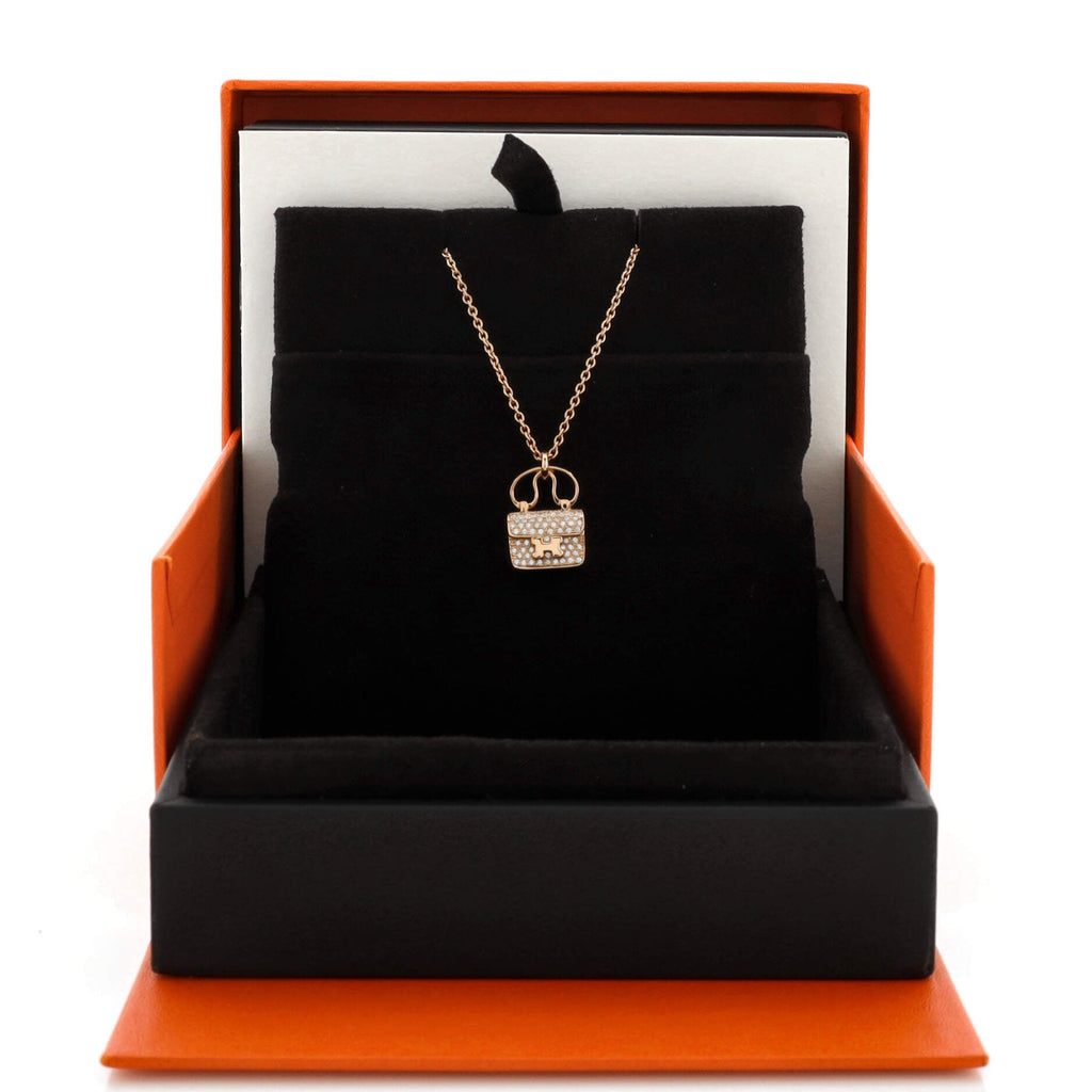 Amulettes Constance Pendant NM Necklace 18K Rose Gold and Diamonds
