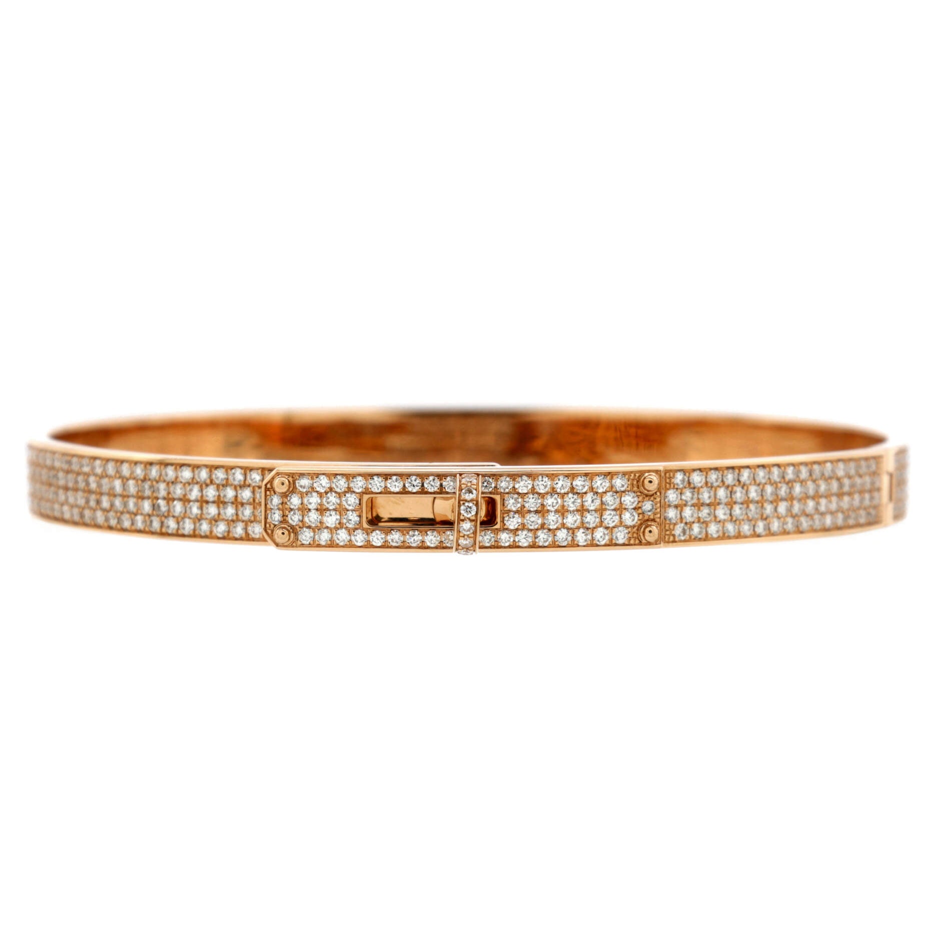 Kelly Bracelet 18K Rose Gold with Full Pave Diamonds Small
