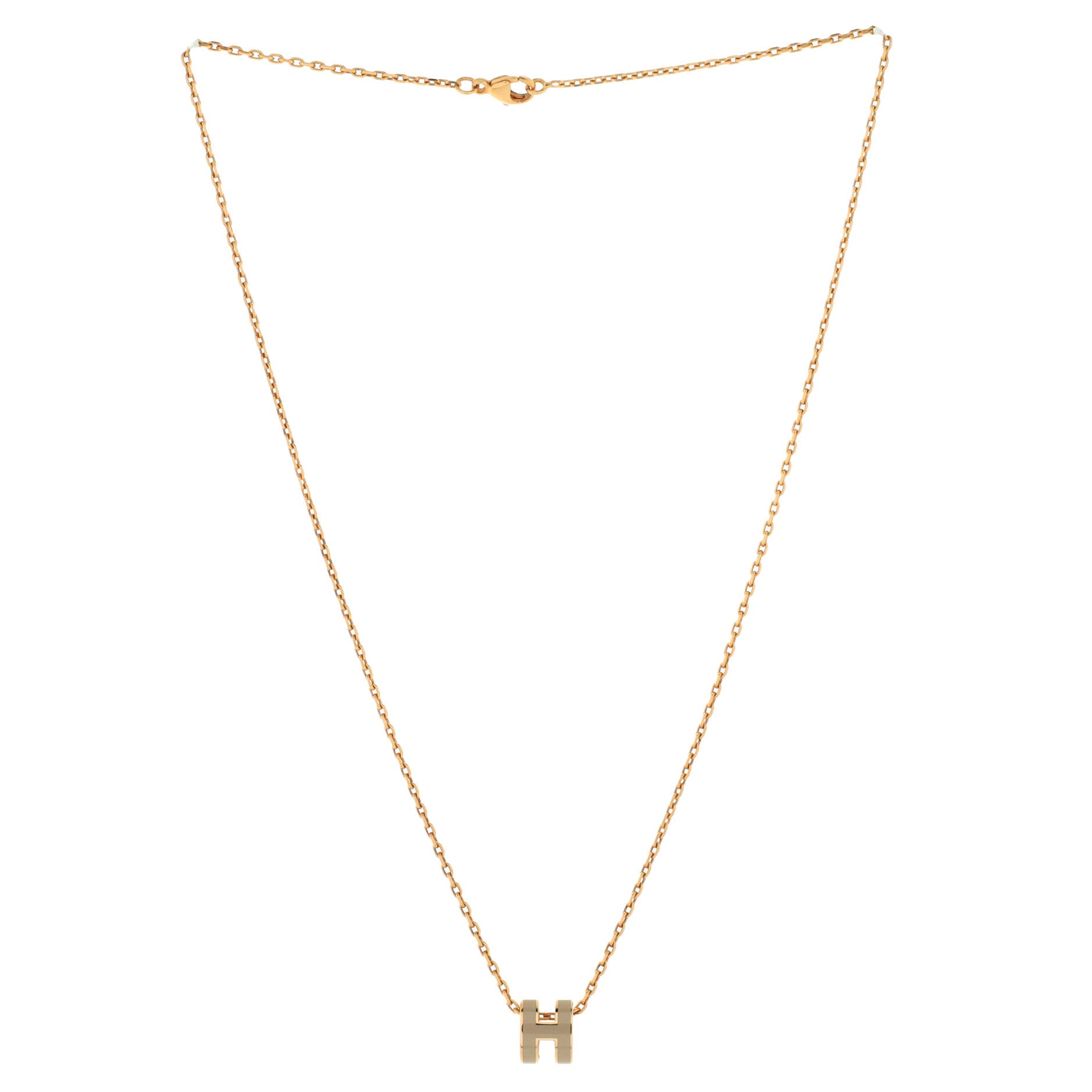 Pop H Pendant Chain Necklace Metal and Enamel Mini