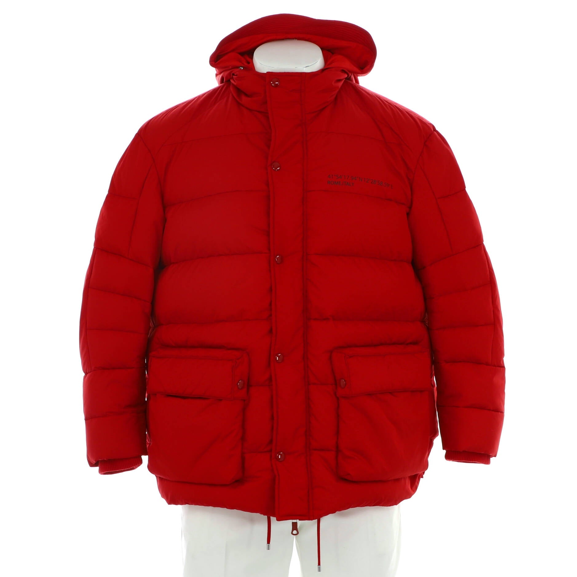Men's Hooded Puffer Coat Polyamide with Down