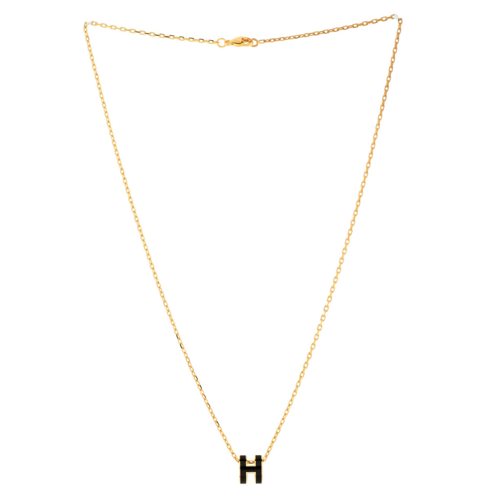 Pop H Pendant Chain Necklace Metal and Enamel Mini
