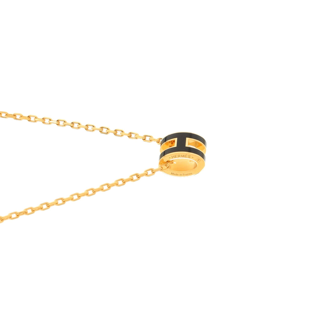 Pop H Pendant Chain Necklace Metal and Enamel Mini
