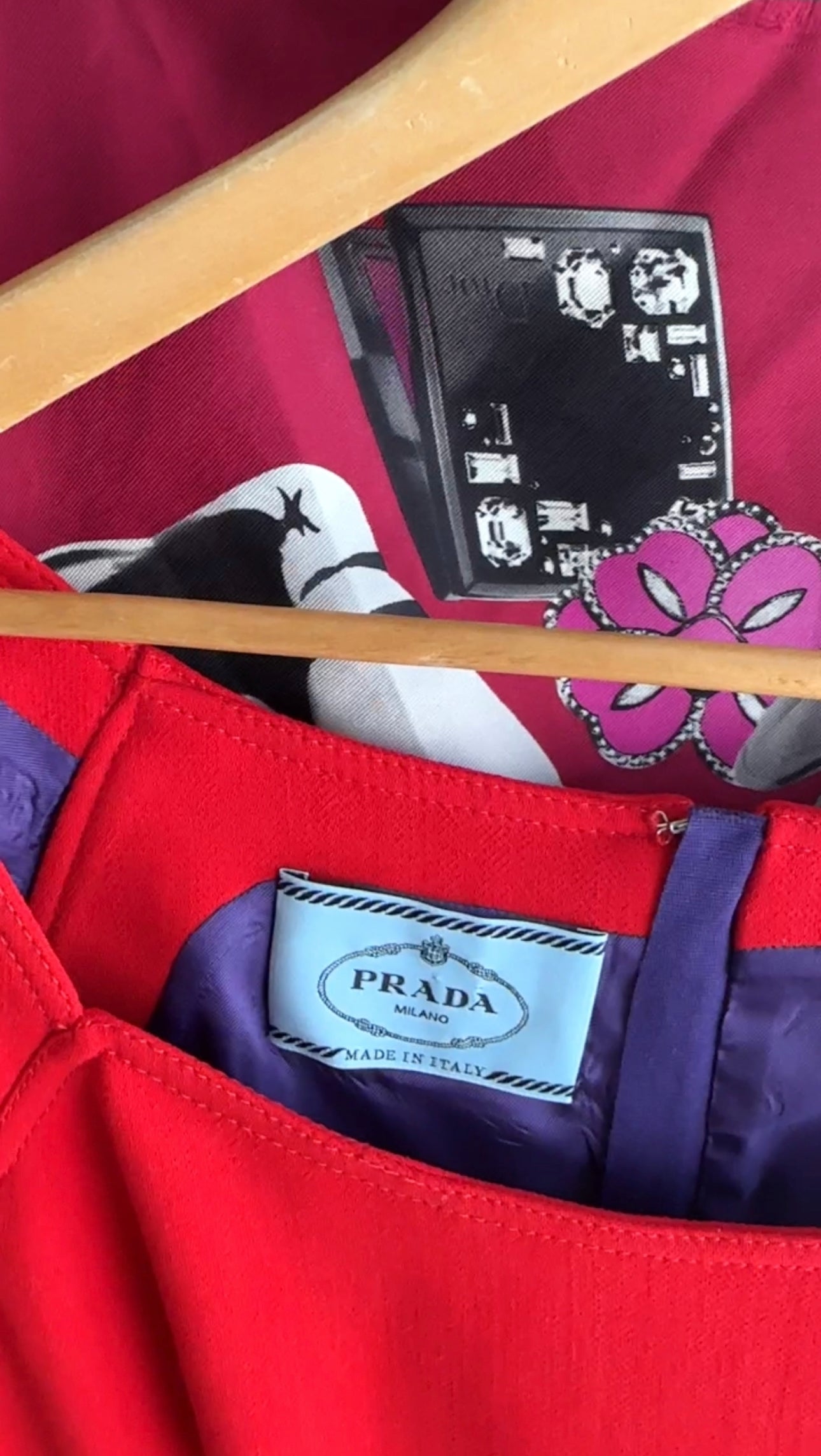 Prada Red Wool Seamed Wiggle Dress - M / 8