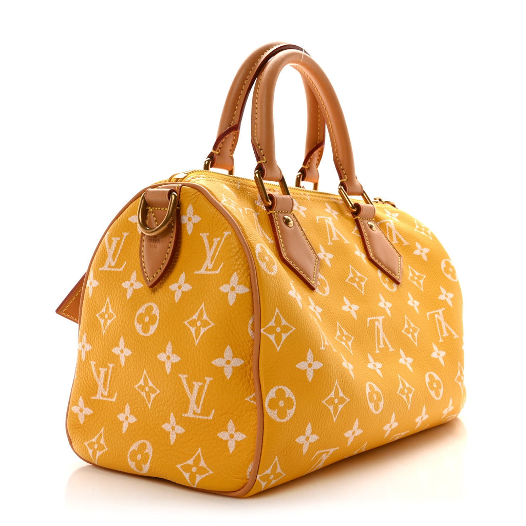 Calfskin Monogram Speedy P9 Bandouliere 25 Jaune Mat