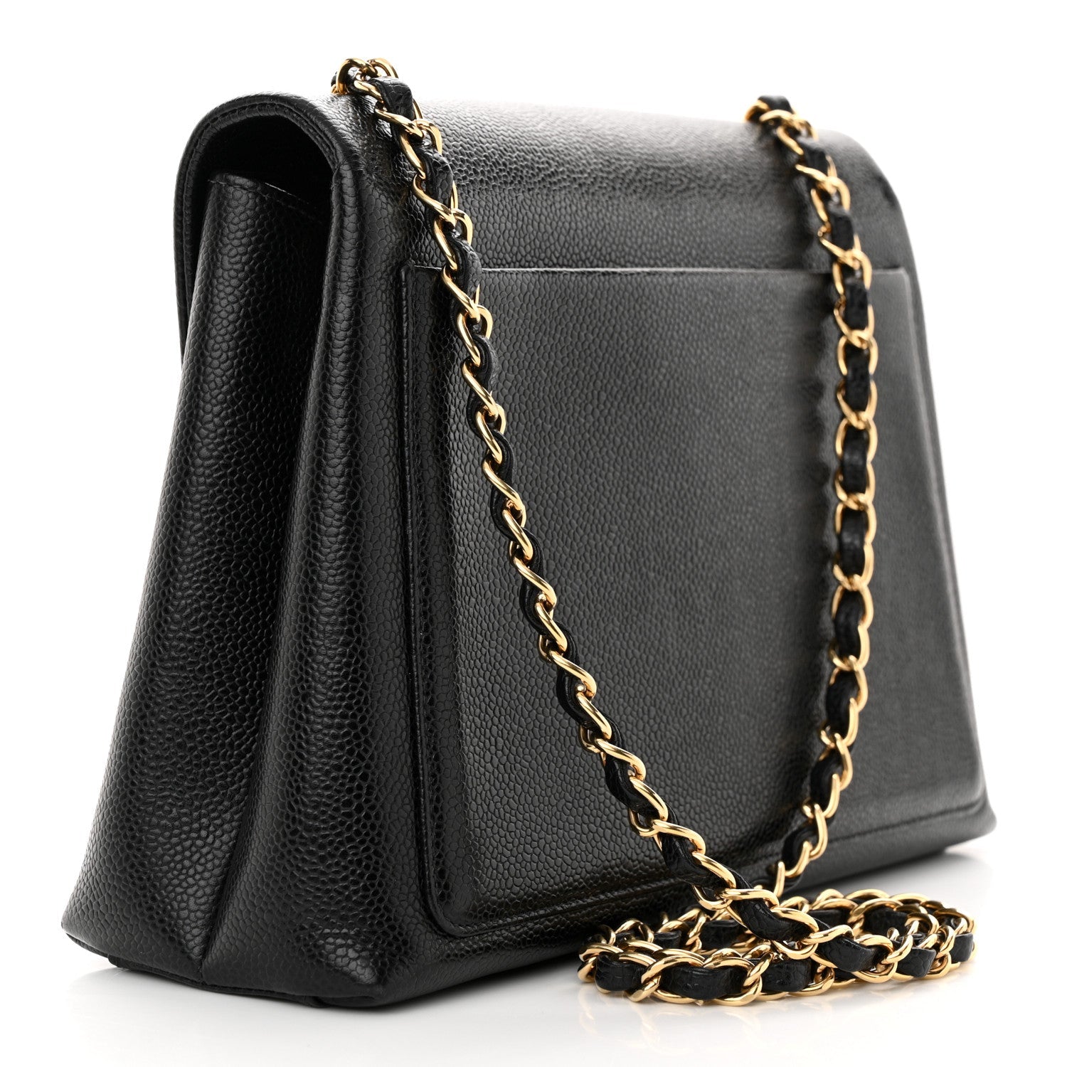 Caviar Jumbo Single Flap Black