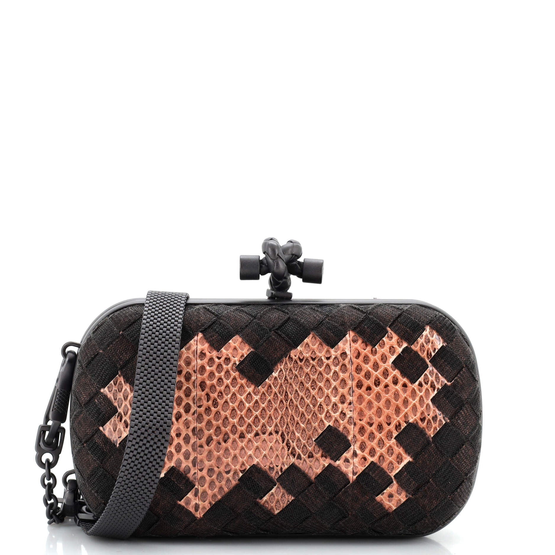 Box Knot Clutch Ayers with Intrecciato Metal Mesh Small