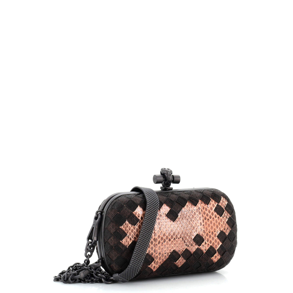Box Knot Clutch Ayers with Intrecciato Metal Mesh Small