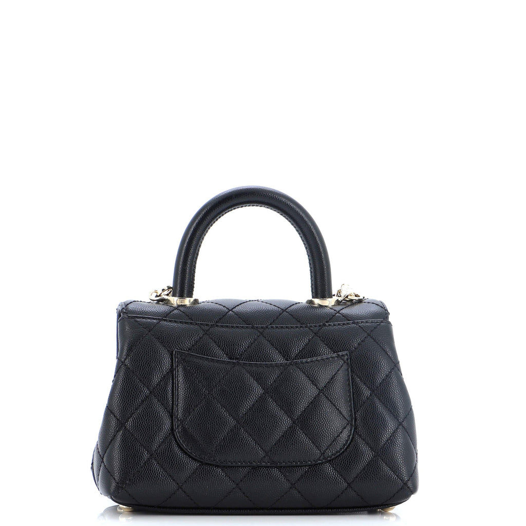 Coco Top Handle Bag Quilted Caviar Extra Mini
