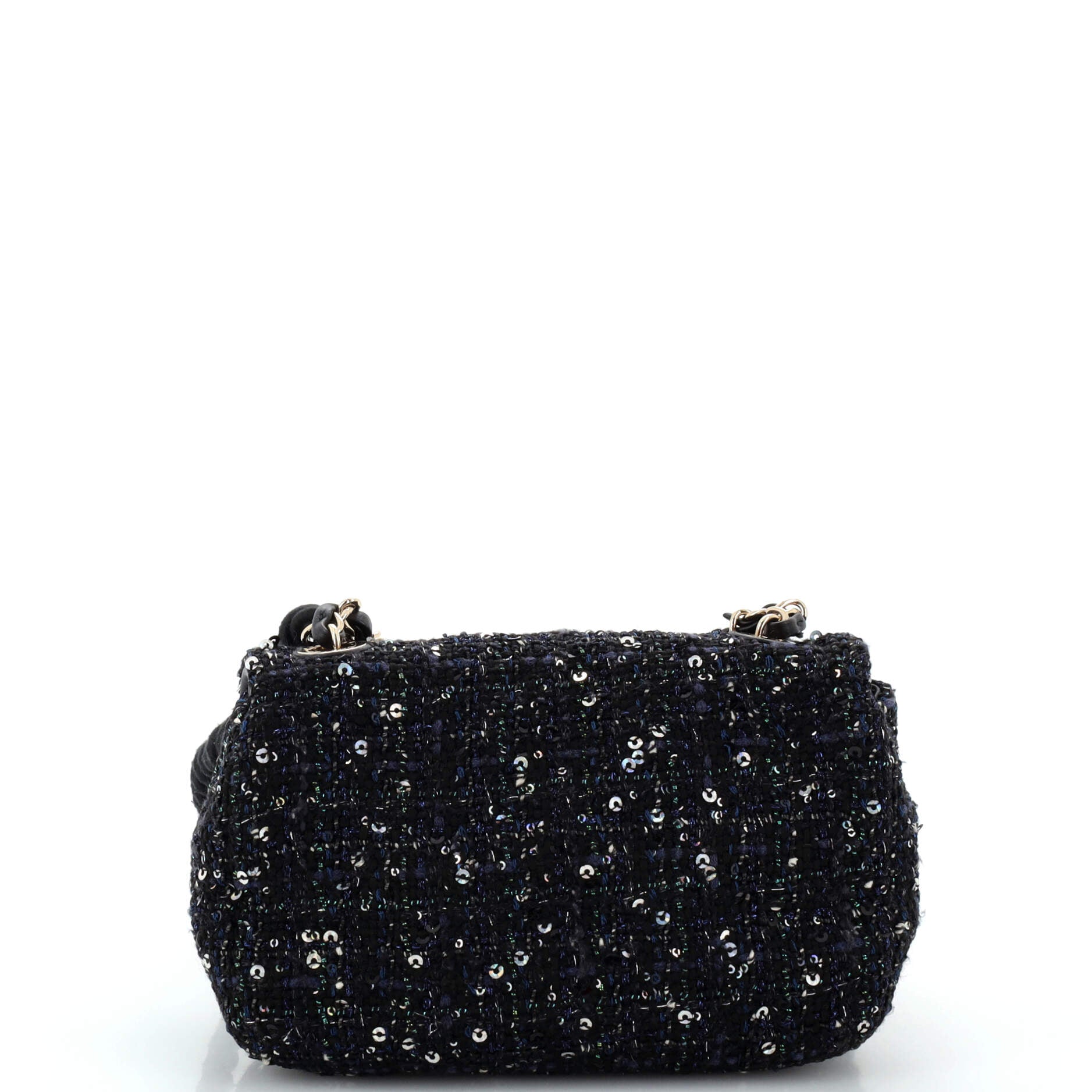 Pearl Handle Flap Bag Quilted Tweed Mini