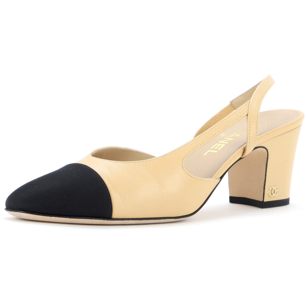 Women’s Cap Toe Slingback Pumps Leather
