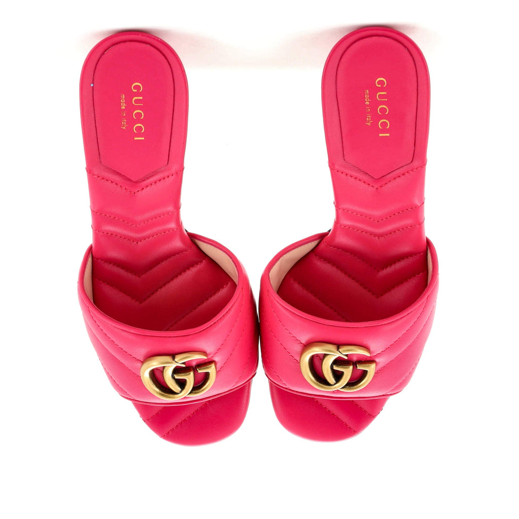 Women's Marmont Slide Heeled Sandals Matelasse Leather
