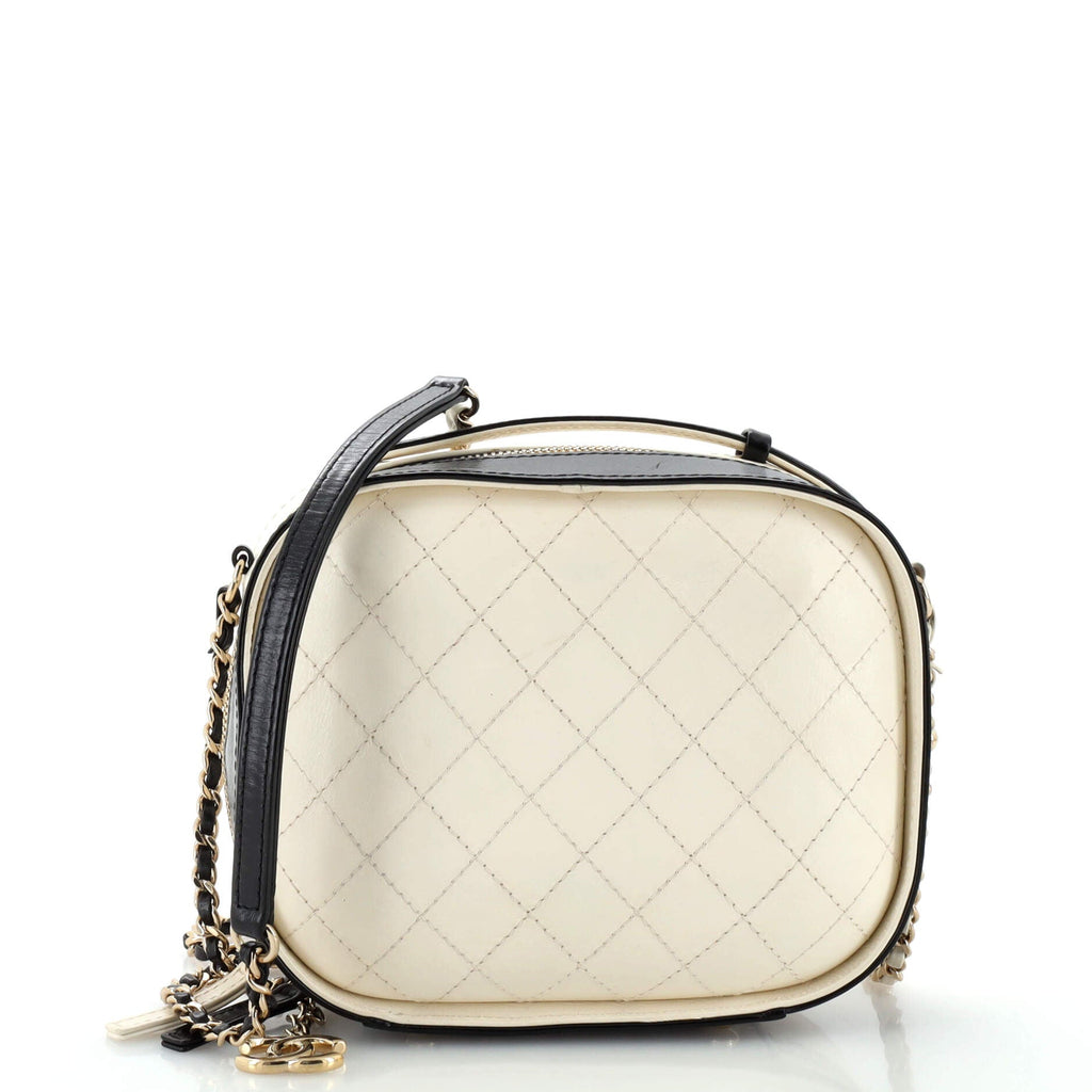 Vanity Case Bag Quilted Crumpled Calfskin Small