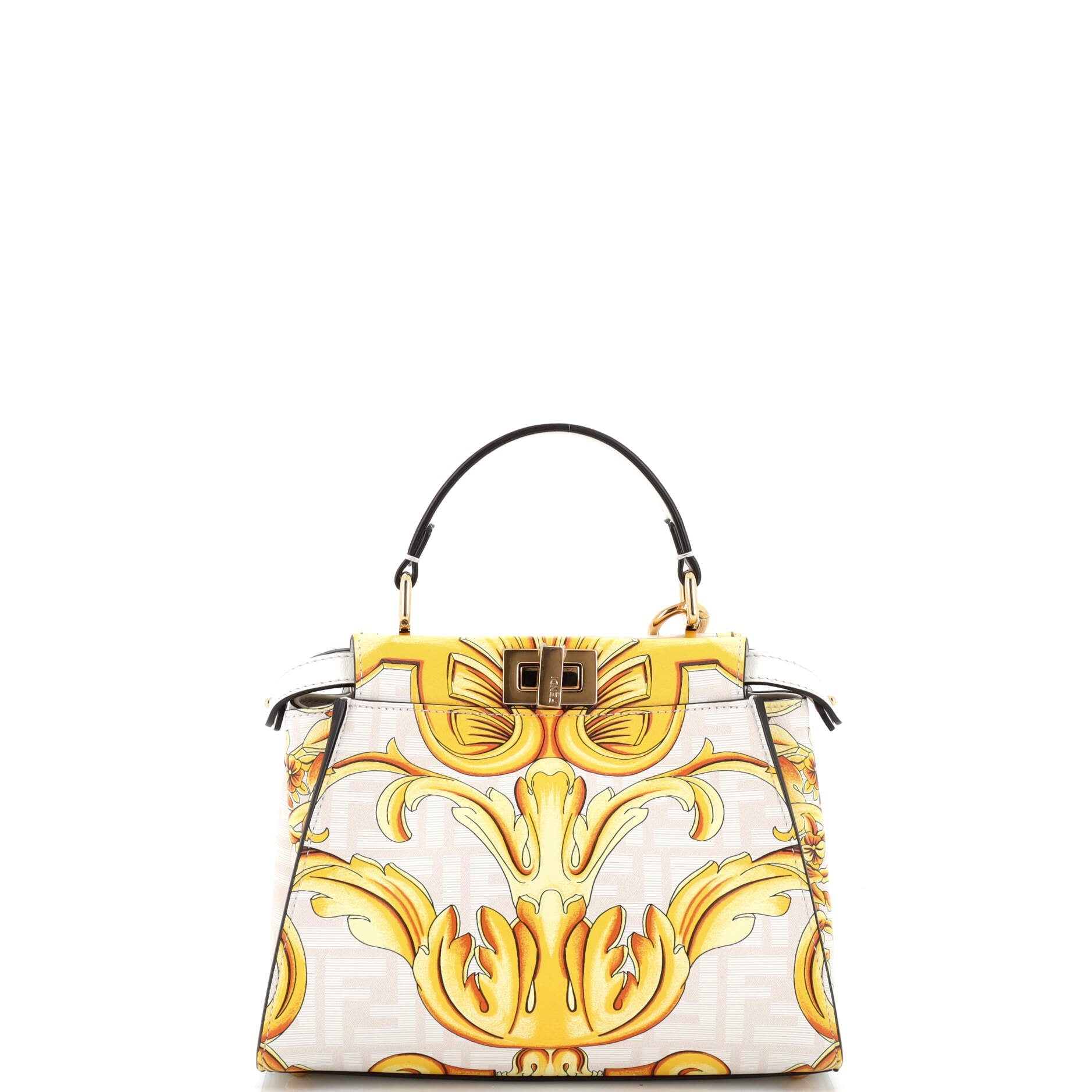 x Versace Fendace Peekaboo Bag Printed Zucca Leather Mini