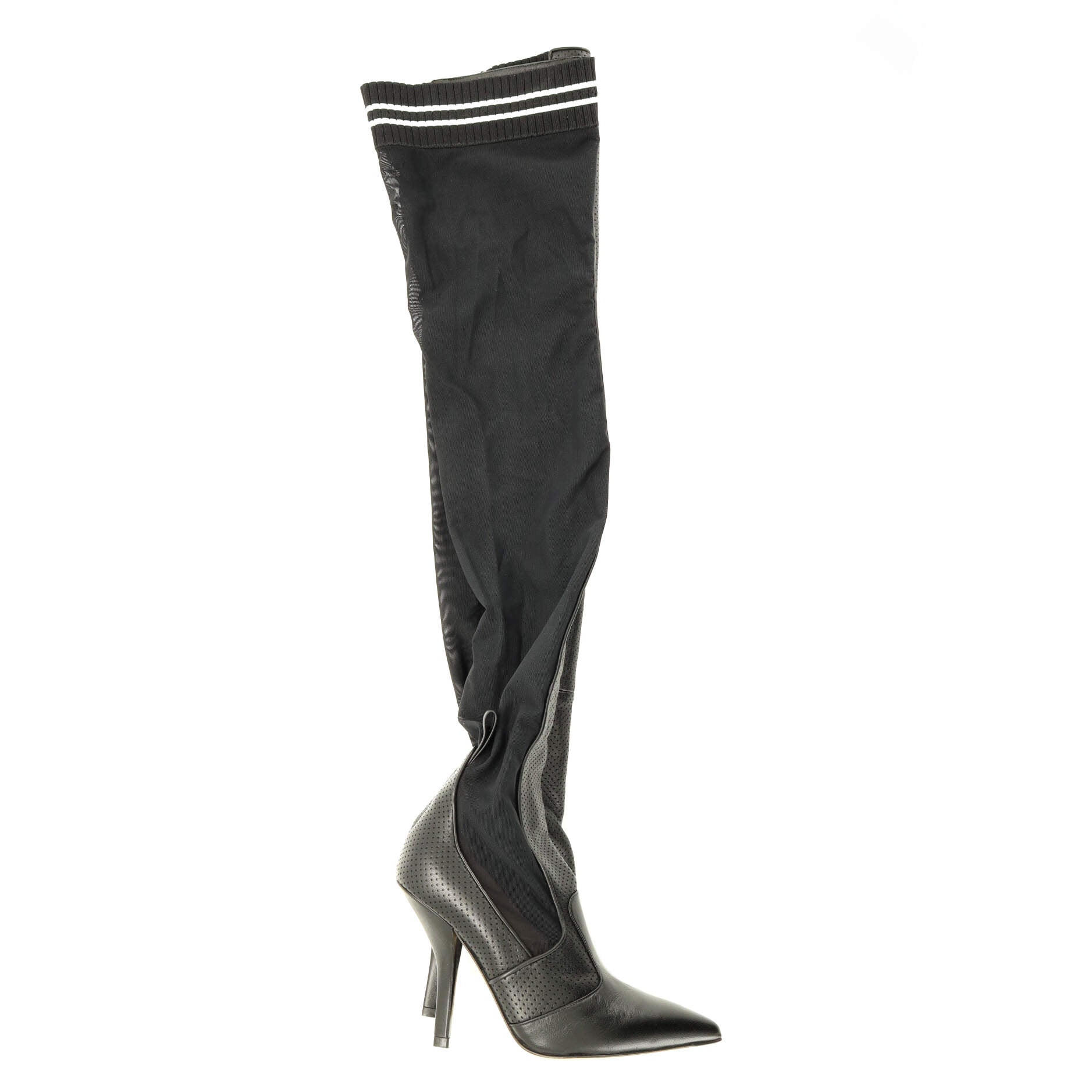 Rockoko Thigh High Sock Boots Fabric and Leather