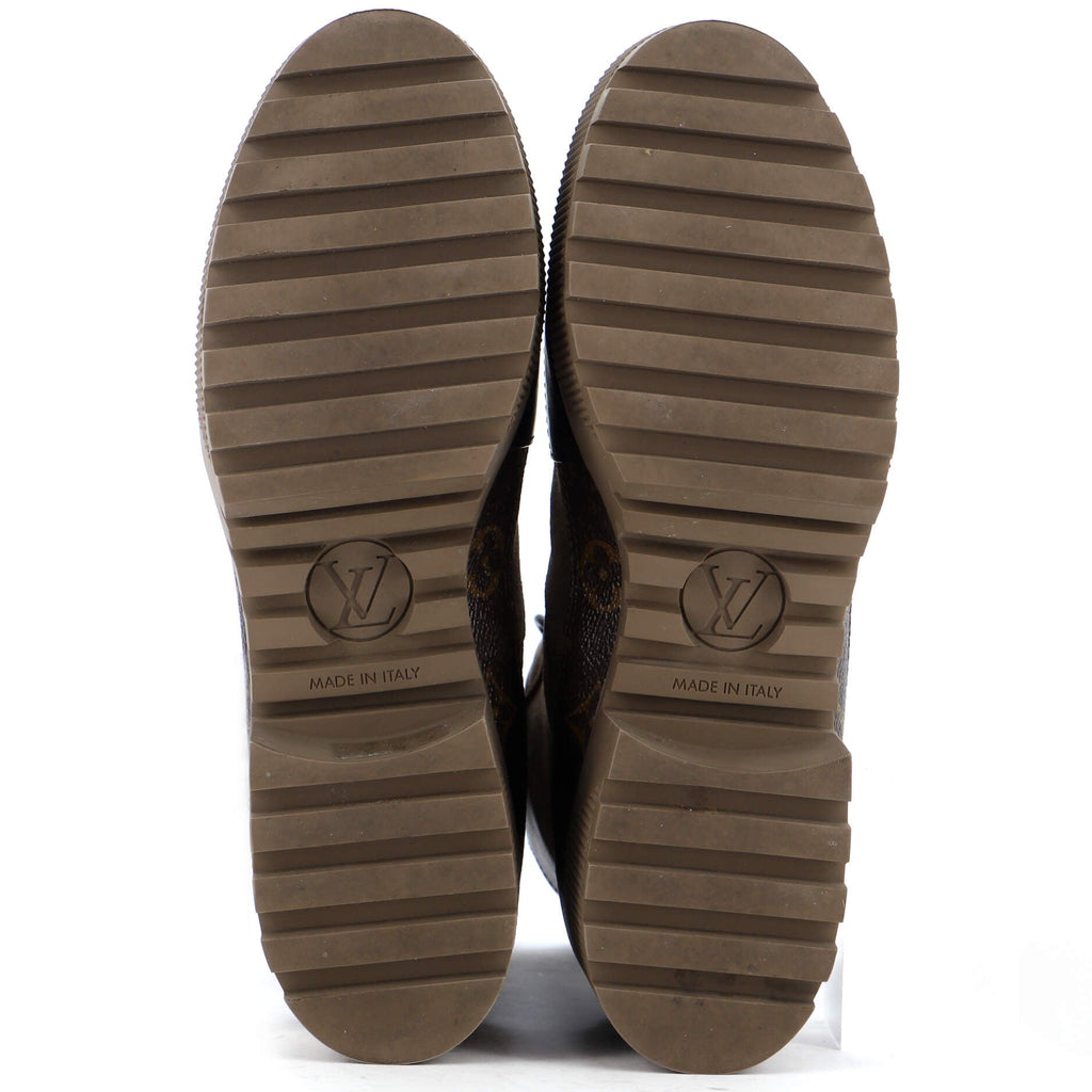Women's Laureate Platform Desert Boots Suede with Monogram Canvas