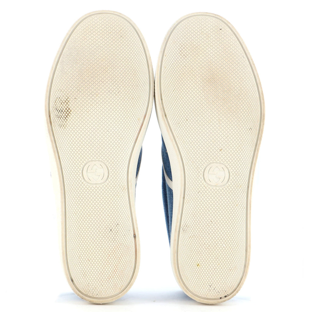 Men's Kura Logo Slip On Sneakers Embroidered Denim