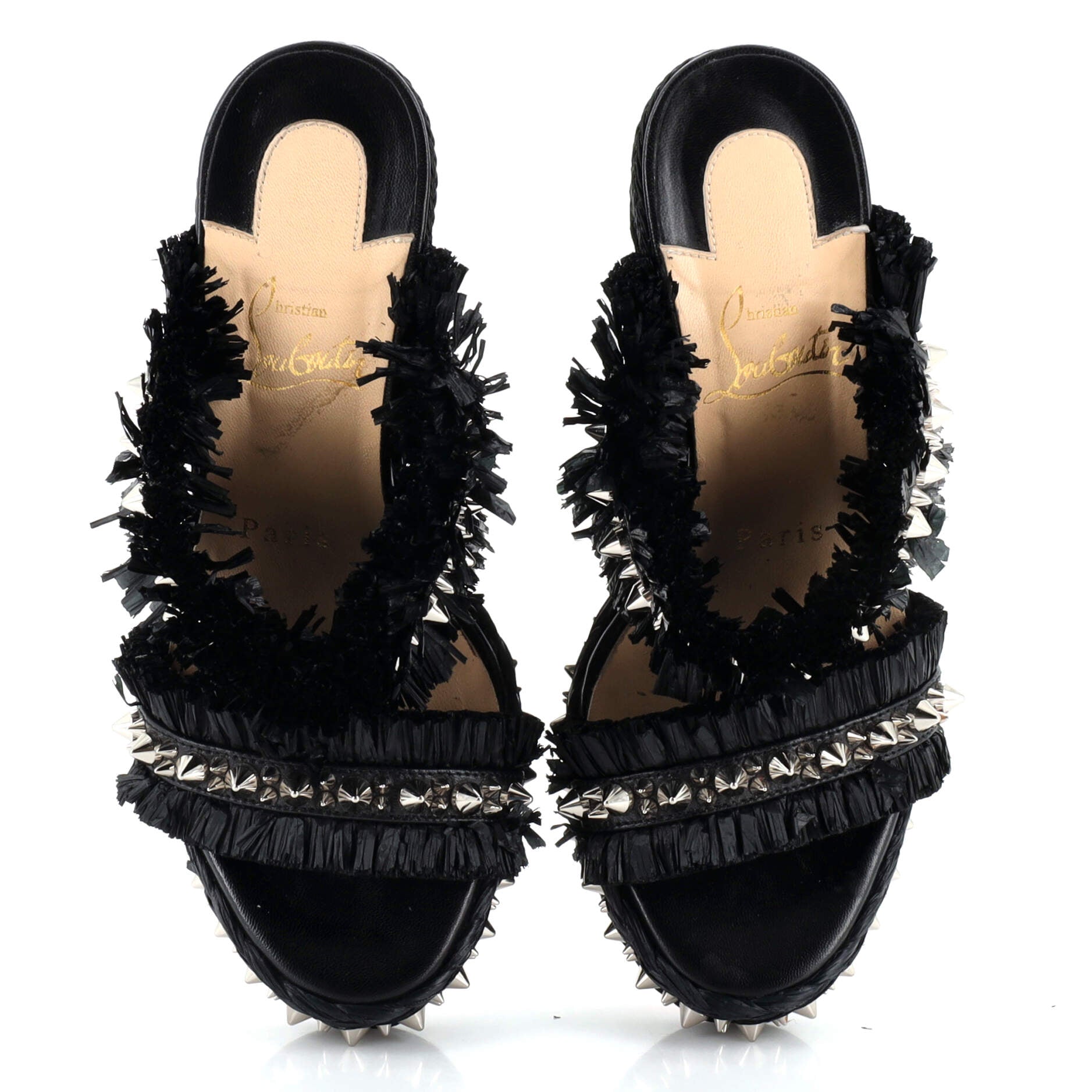 Women's Voltinoudou Wedge Sandals Spiked Raffia 110