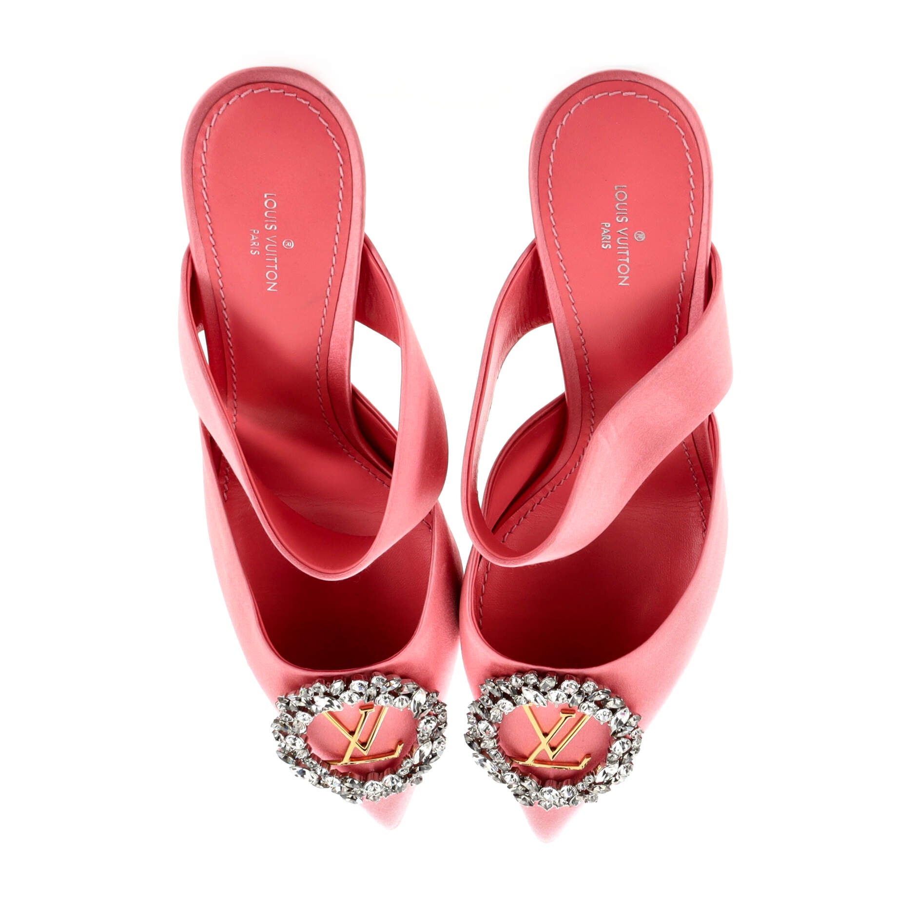 Women's Madeleine Pointed Toe Heeled Sandals Satin with Crystals