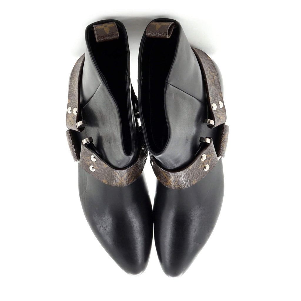 Women's Rhapsody Ankle Boots Leather with Monogram Canvas