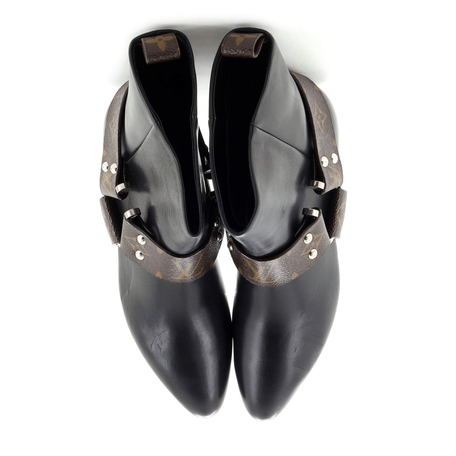Women's Rhapsody Ankle Boots Leather with Monogram Canvas