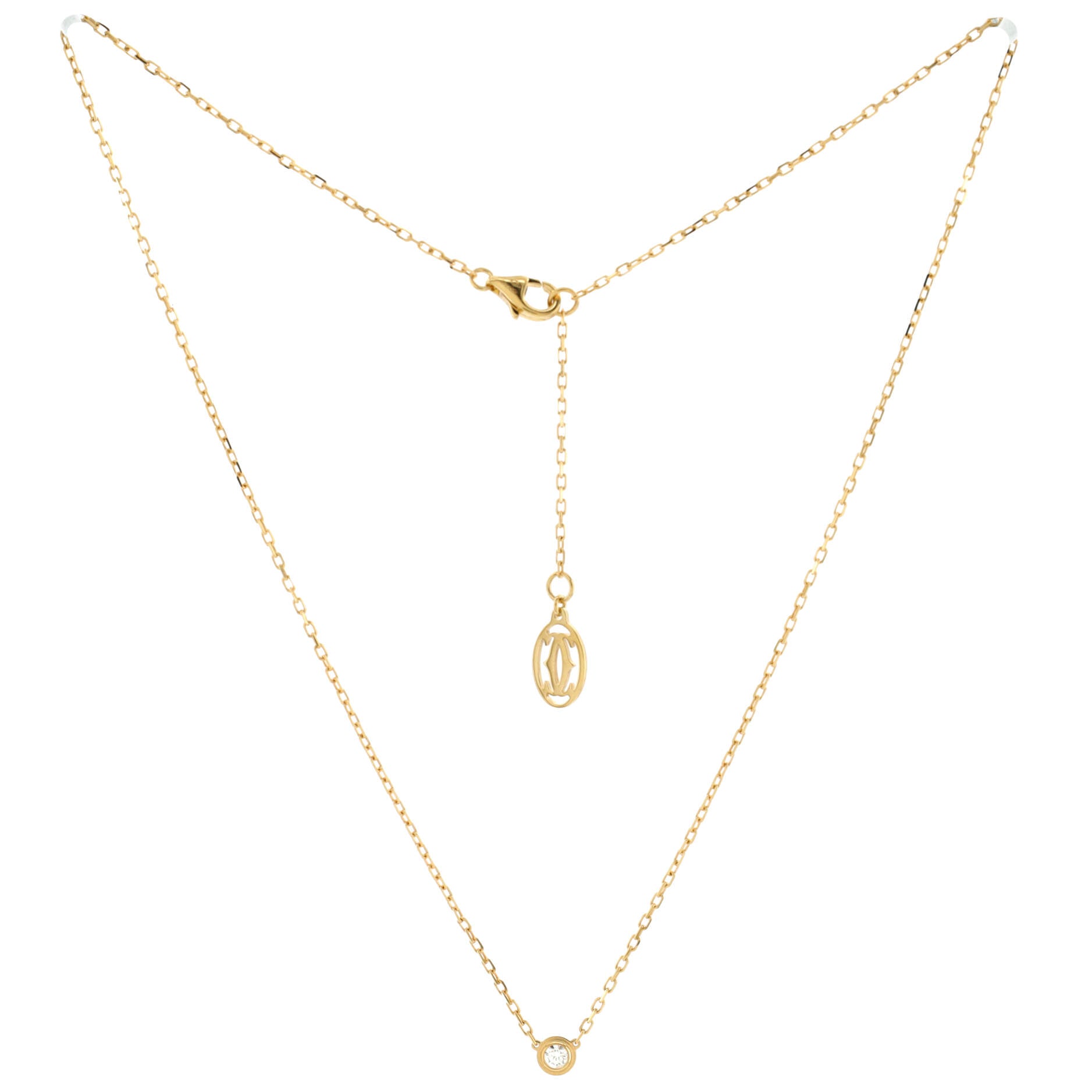 Cartier D'Amour Pendant Necklace 18K Yellow Gold and Diamond Small