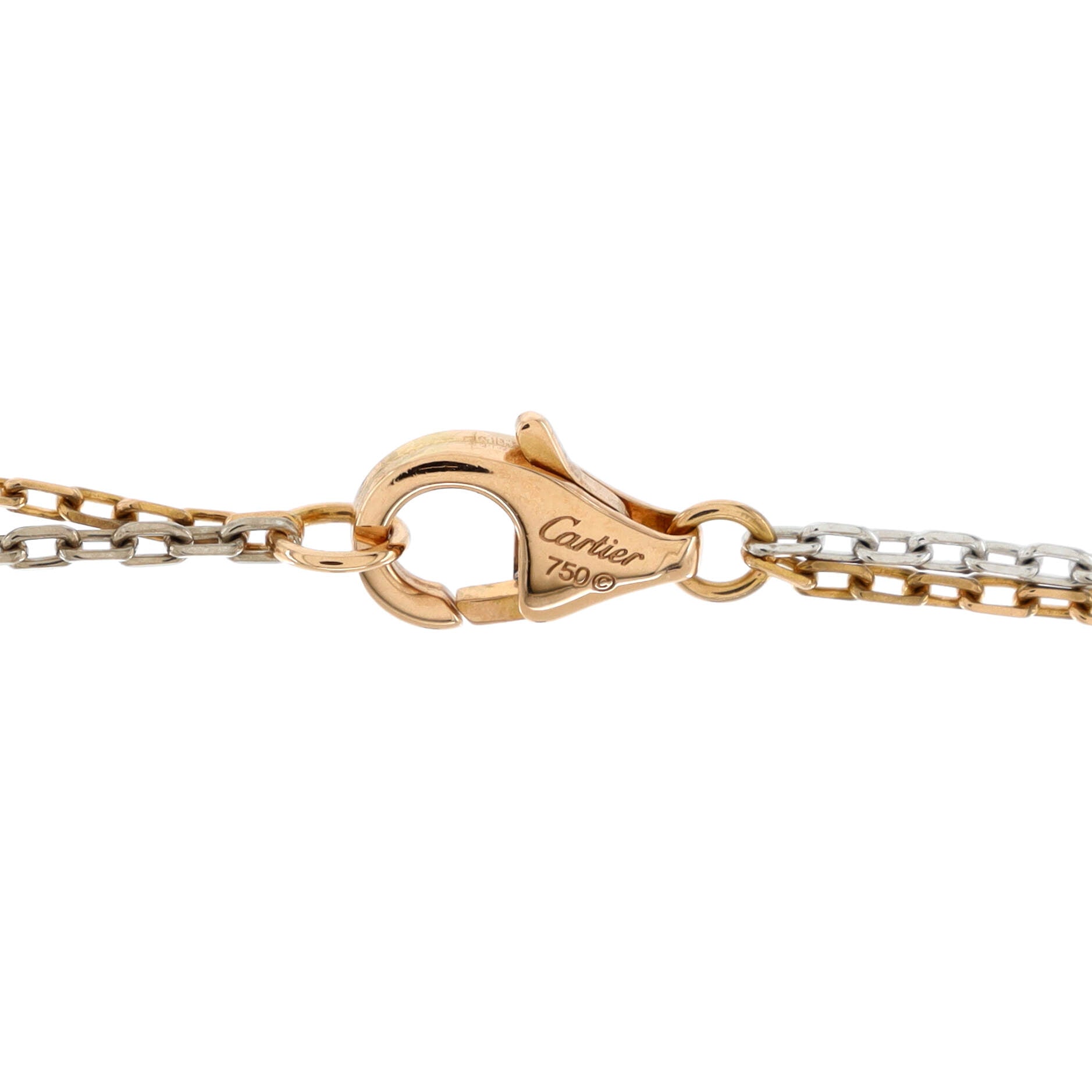 Love 3 Ring Pendant Necklace 18K Rose Gold and 18K White Gold with 6 Diamonds
