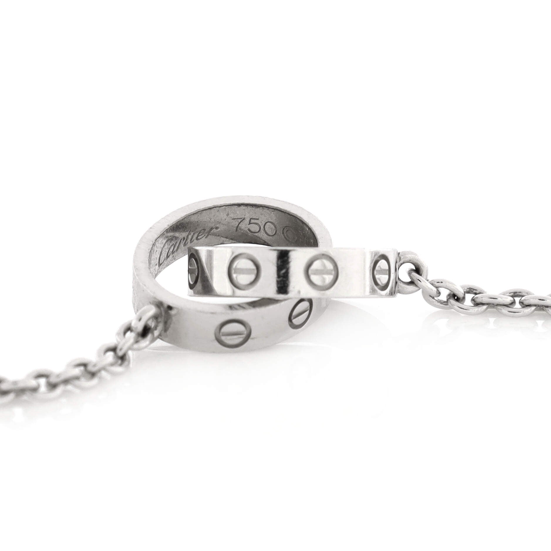 Love Interlocking Necklace 18K White Gold