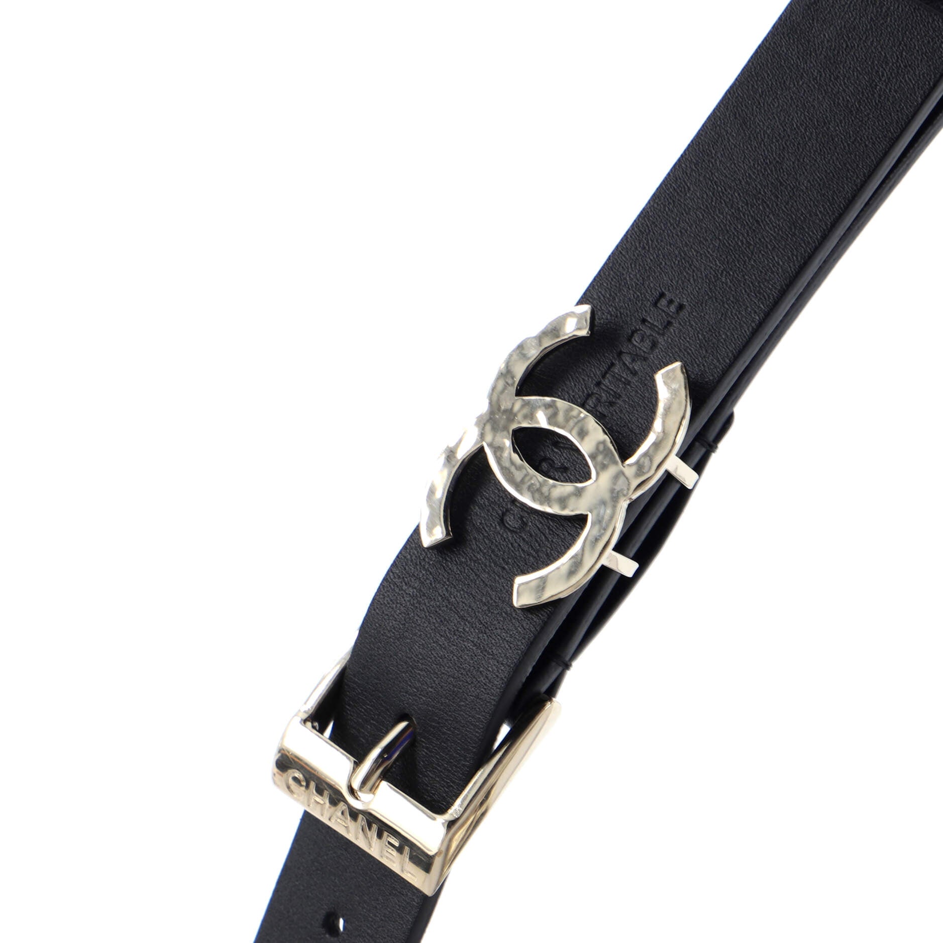 CC Woven Chain Belt Leather with Metal Medium 75